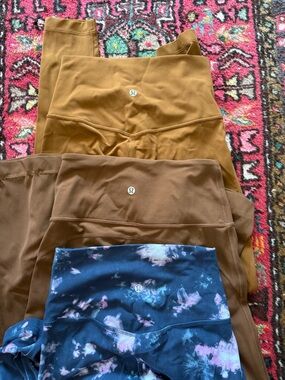 Euc lululemon athletica align leggings - tan, brown, navy diamond dye size 4